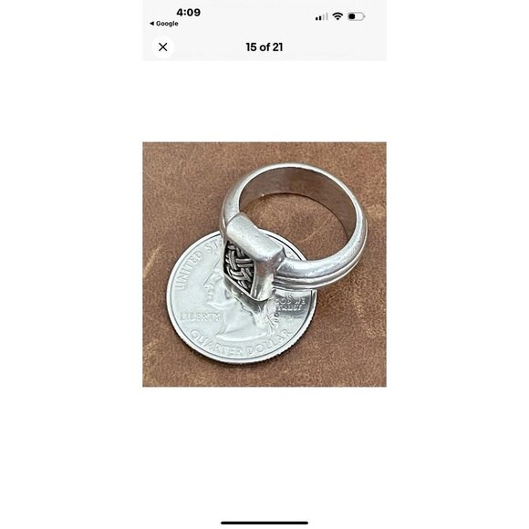 Brighton 925 Sterling Silver Basket Weave Band Ring Size 7 - Picture 3 of 9